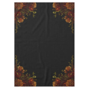 Rustic Orange Black Elegant Wedding Invitation Tablecloth