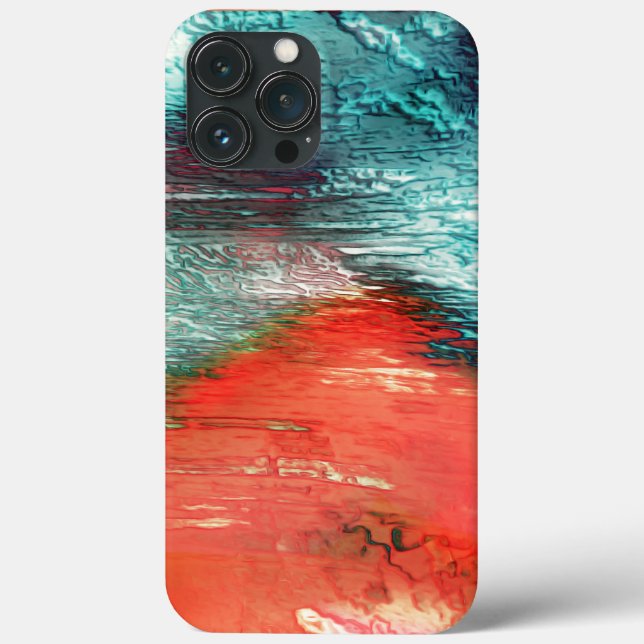 Rustic orange blue texture with seaside shape Case-Mate iPhone case (Back)