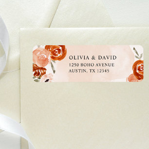 Rustic Orange Boho   Watercolor Blush Wedding