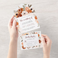 Rustic Orange Boho | Watercolor White Wedding