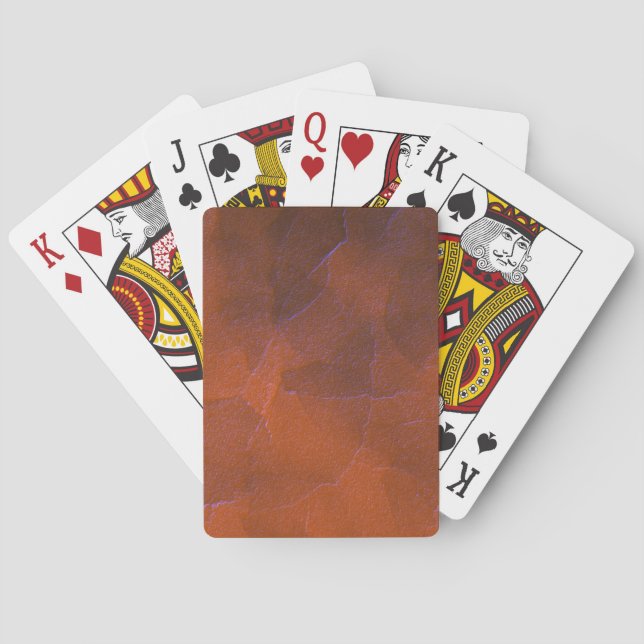 Rustic Orange Brown Blue Hightlights Abstract Art Playing Cards (Back)
