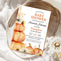 Rustic Orange Little Pumpkin Stack Baby Shower
