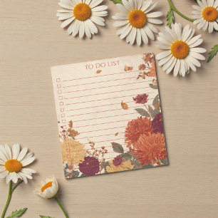 Rustic Orange Marigold To Do List Nature Botanical Notepad