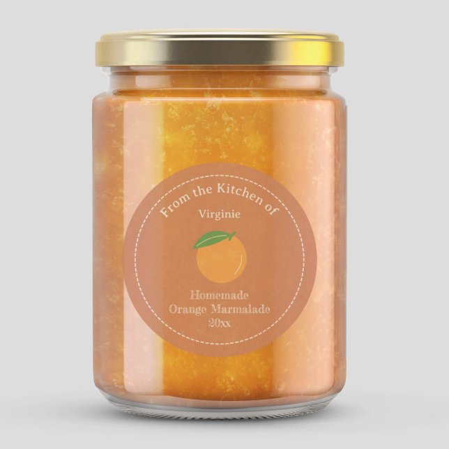 Rustic Orange Marmalade Label Sticker (Kraft & Rustic Orange Marmalade Label Sticker)