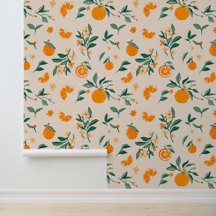 Rustic Orange Orchard Wallpaper