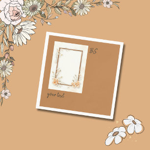 Rustic Orange Peach Botanicals Napkin