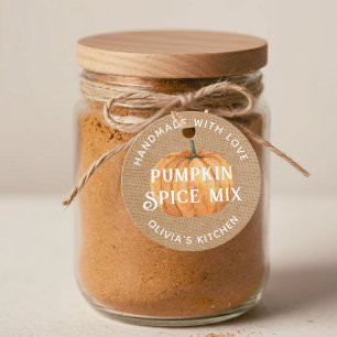 Rustic Orange Pumpkin Autumn Food Gift Favour Tags