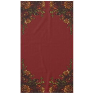 Rustic Orange Red Fall Elegant Gothic Wedding Tablecloth