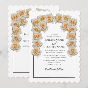 Rustic Orange Roses Wedding Invitations