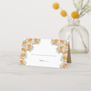 Rustic Orange Roses Wedding Place Card
