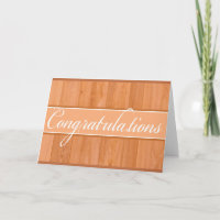 Rustic orange wood Congratulations greeting card