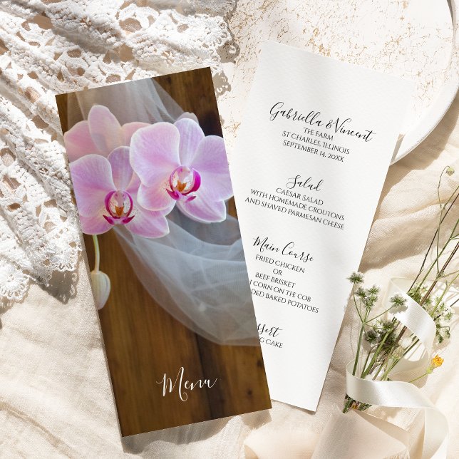 Rustic Orchid Elegance Country Barn Wedding Menu (Creator Uploaded)