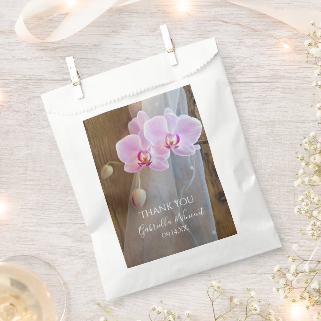 Rustic Orchid Elegance Country Wedding Thank You Favour Bags (Clipped)