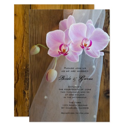 Rustic Orchid Elegance Ranch Wedding Invitation