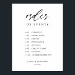 Rustic Order of Events Wedding Day Timeline  Foam  Poster<br><div class="desc">Rustic Order of Events Wedding Day Timeline  Sign
Engagement Celebration Decorations</div>