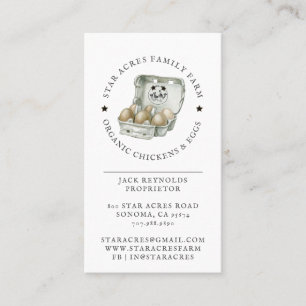 Rustic Organic Chicken Fresh Organic Eggs   Business Card