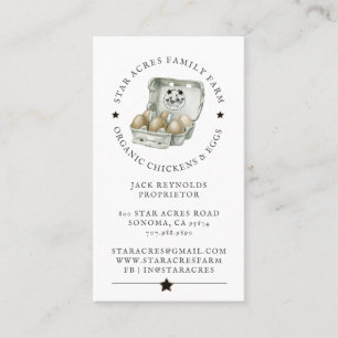 Rustic Organic Chicken Fresh Organic Eggs    Business Card