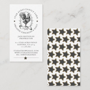 Rustic Organic Chicken Fresh Organic Eggs  Business Card
