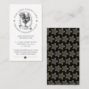 Rustic Organic Chicken Fresh Organic Eggs Business Card