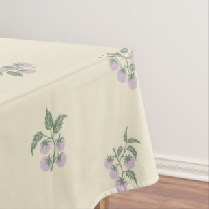 Rustic Organic Tomato Branch Botanical Magenta Tablecloth