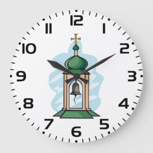 Rustic Orthodox Church Belfry Large Clock