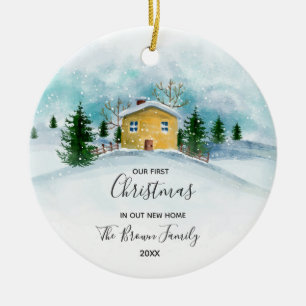 Rustic Our First Christmas in our new home Ceramic Tree Decoration