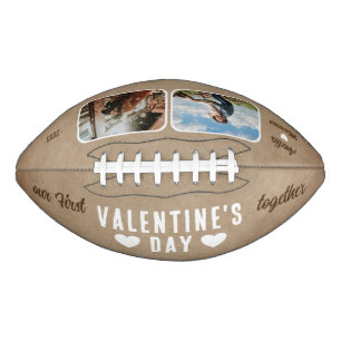 Rustic Our First Valentine's Day Together 2 Photo American Football