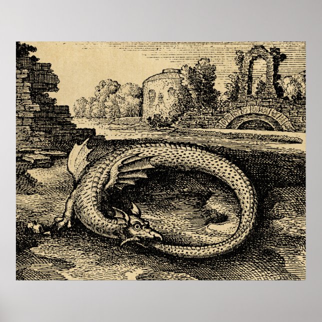 Rustic Ouroboros Dragon Poster (Front)
