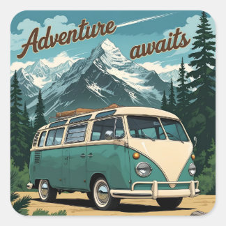 Rustic Outdoor Adventure Gift Square Sticker
