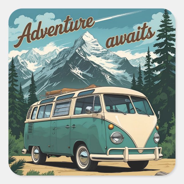 Rustic Outdoor Adventure Gift Square Sticker (Front)