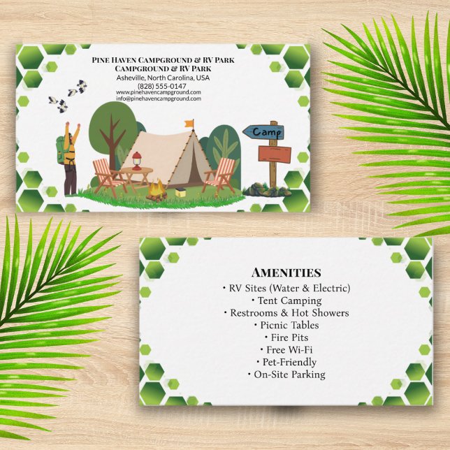 Rustic Outdoor Campground RV Park Business Design Card (Creator Uploaded)