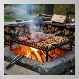 Rustic Outdoor Cooking Poster