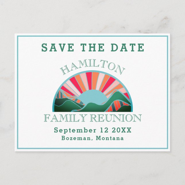 Rustic Outdoor Family Reunion Save The Date Postcard (Front)