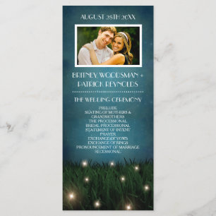 Rustic Outdoor Garden Firefly Wedding Programs Programme
