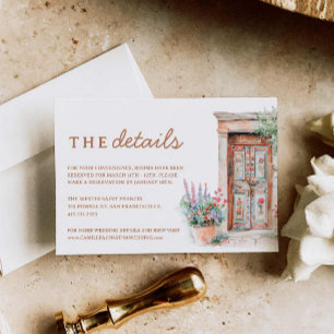 Rustic Outdoor Mexico Wedding Details Enclosure Card