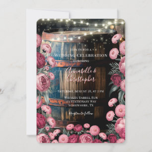 Rustic Outdoor Whiskey Barrel Wedding Celebration  Invitation