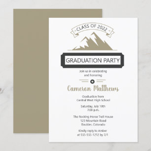 Rustic Outdoors Mountain Theme Graduation Party Invitation