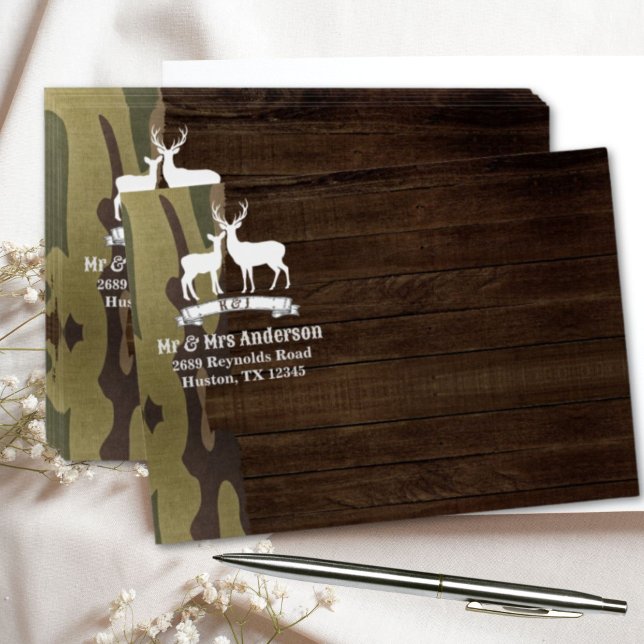 Rustic Outdoors Western Country Deer Wedding  Envelope (Rustic Outdoors Western Country Deer Wedding Envelope)