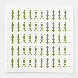 Rustic Outdoors Woodland Theme Lumberjack Trees Napkin
