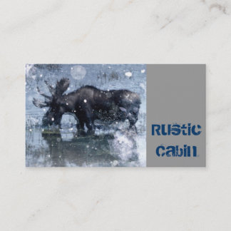 Rustic outdoorsman  wilderness wildlife bull moose business card