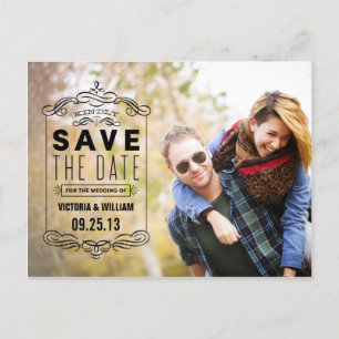 RUSTIC OVERLAY SAVE THE DATE ANNOUNCEMENT