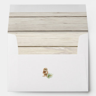 Rustic Owl and Wood Christmas Envelope