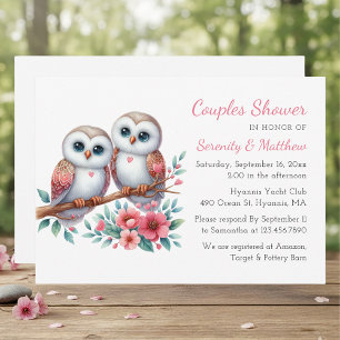 Rustic Owl Couple Boho Country Couple Shower Invitation