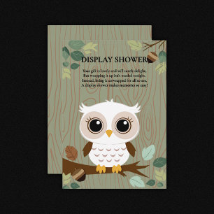 Rustic Owl Woodland Forest Baby Shower Enclosure Card