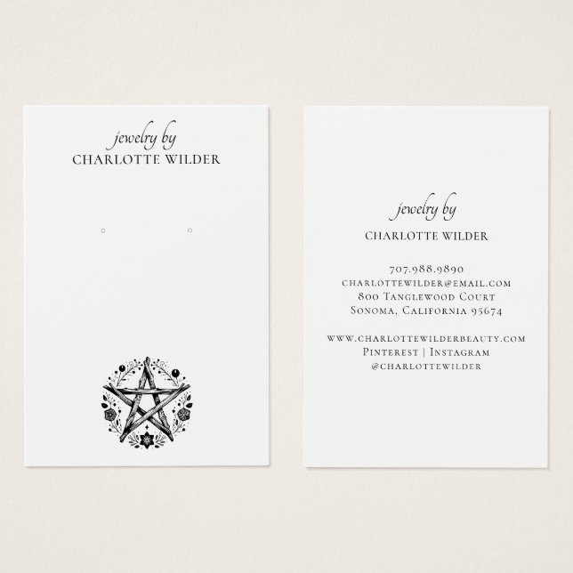 Rustic Pagan Wiccan Pentacle Jewellery Earring (Front & Back)