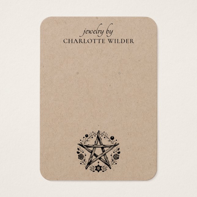 Rustic Pagan Wiccan Pentacle Jewellery Earring Kra (Front)