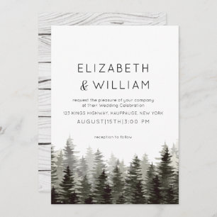 Rustic Paine Trees Wedding   Invitation