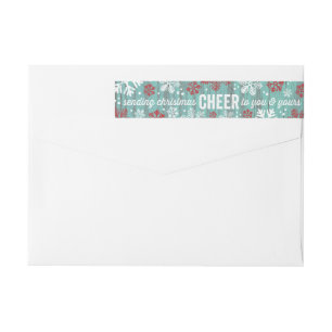 Rustic Painted Barnwood Christmas Cheer Wrap Around Label