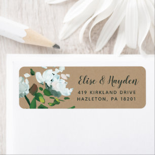 Rustic Painted Floral Wedding Return Address Label