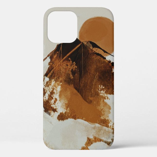 Rustic Painted Mountain Landscape Case-Mate iPhone Case (Back)